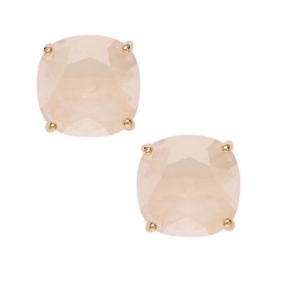kate spade Jewelry - Kate Spade Gold and Light Pink Small Square Stud Earrings New